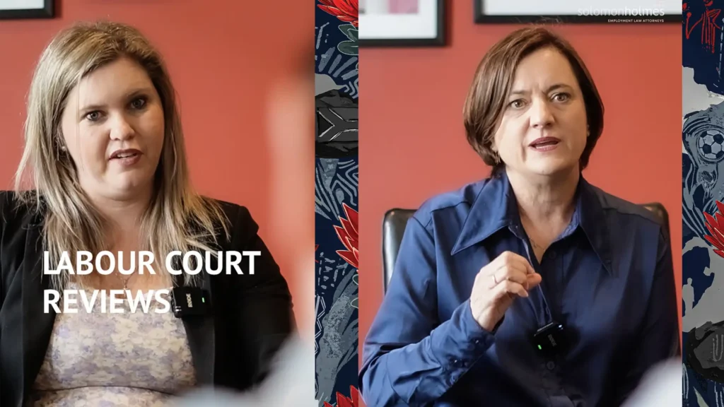 Labour lawyers discussing Labour Court reviews and arbitration.